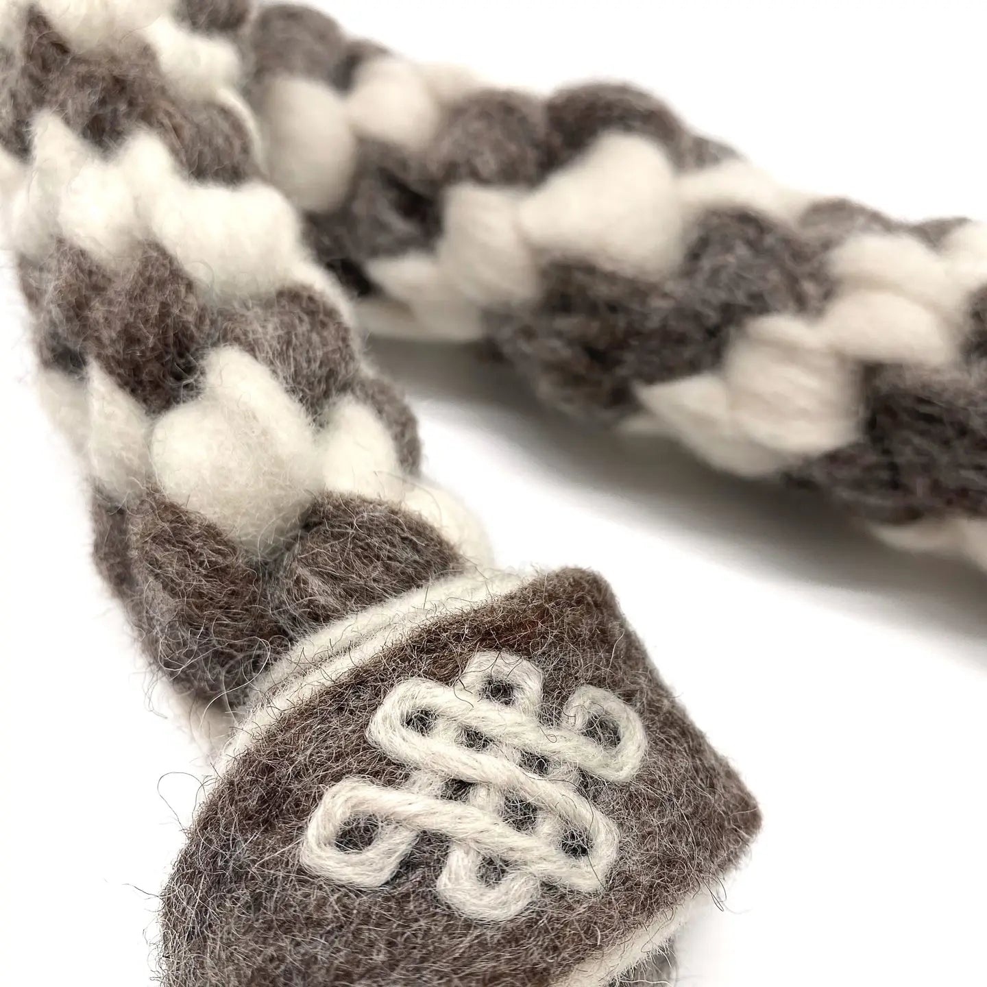 Endless Knot Braided Rope Natural Wool Dog Toy