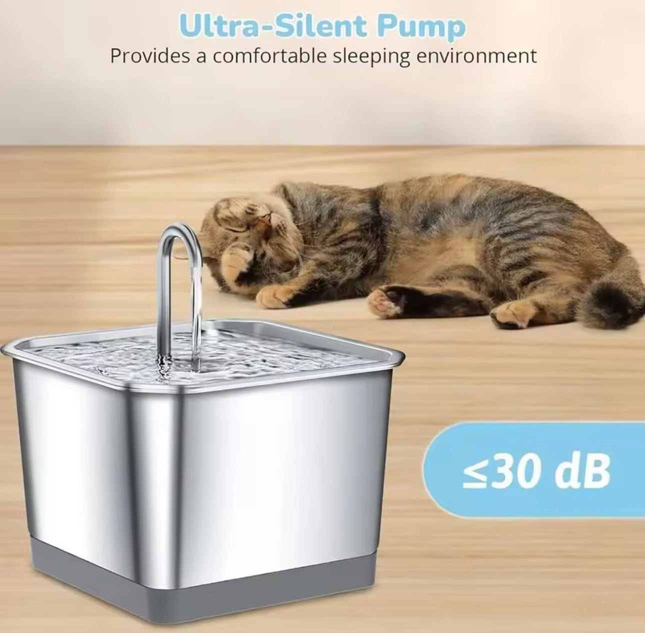 Smart Pet Stainless Steel Drinking Fountain with App