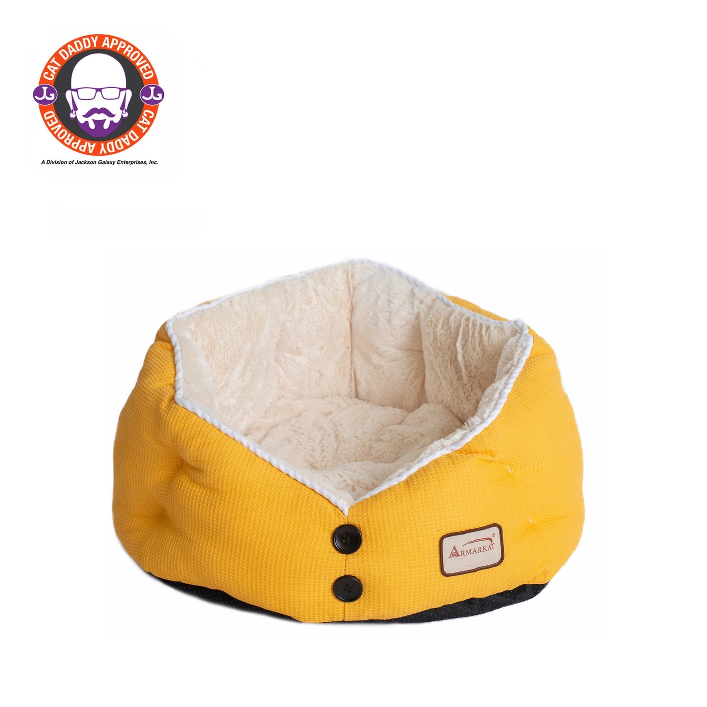 Buttoned Up Fluffy Cat Bed 20”