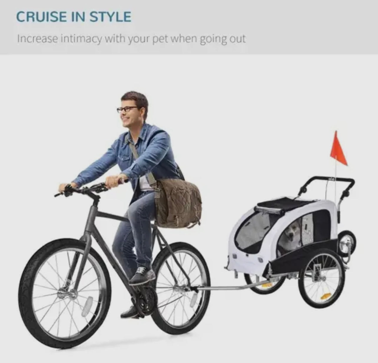 Elite II 2 in 1 Pet Bike Trailer and Stroller