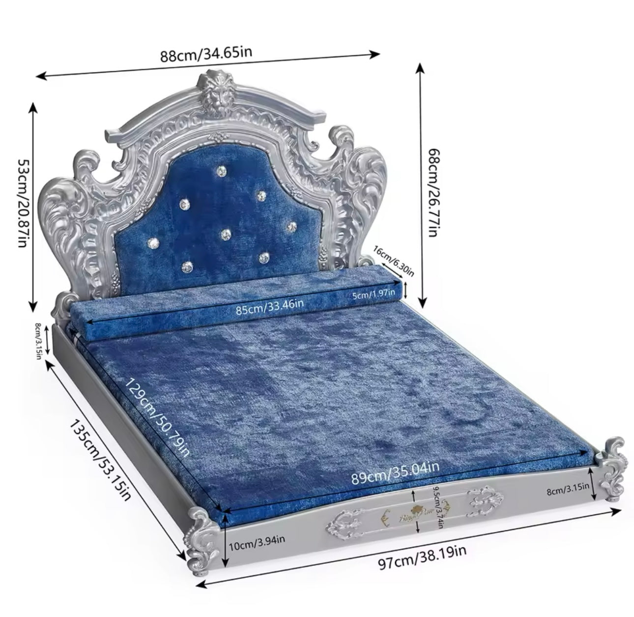 Glam Velvet Diamond Pet Bed