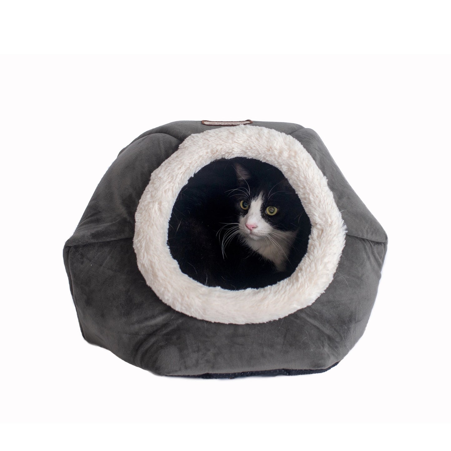 Velvet Warm Cat Cave Hideout Bed