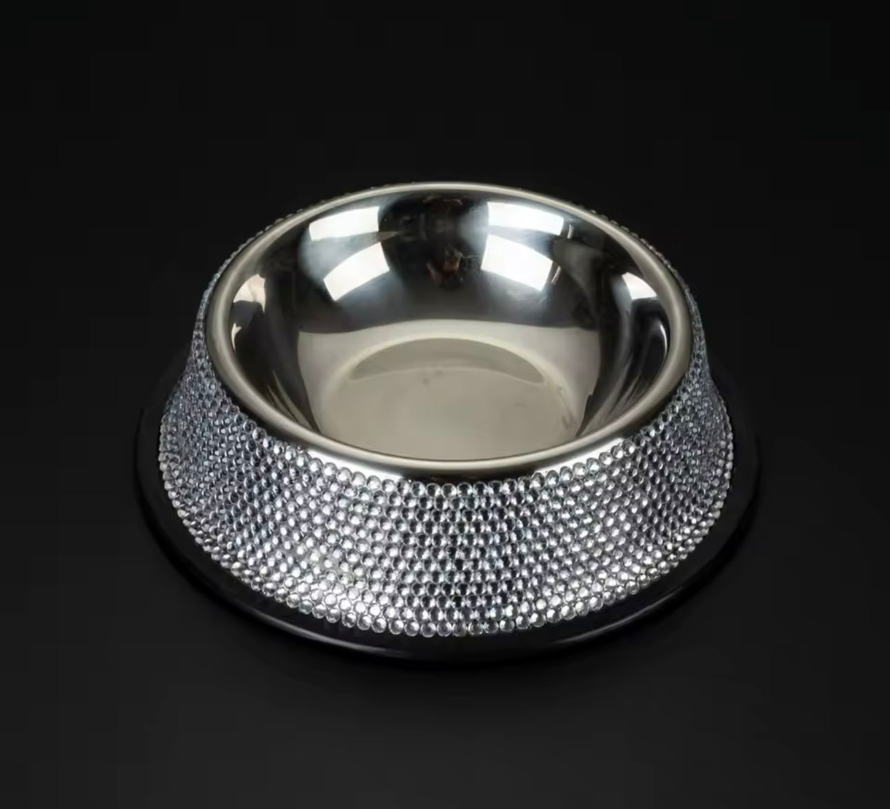 Bling Rhinestone Stainless Steel Dog and Cat Food and Water Bowl