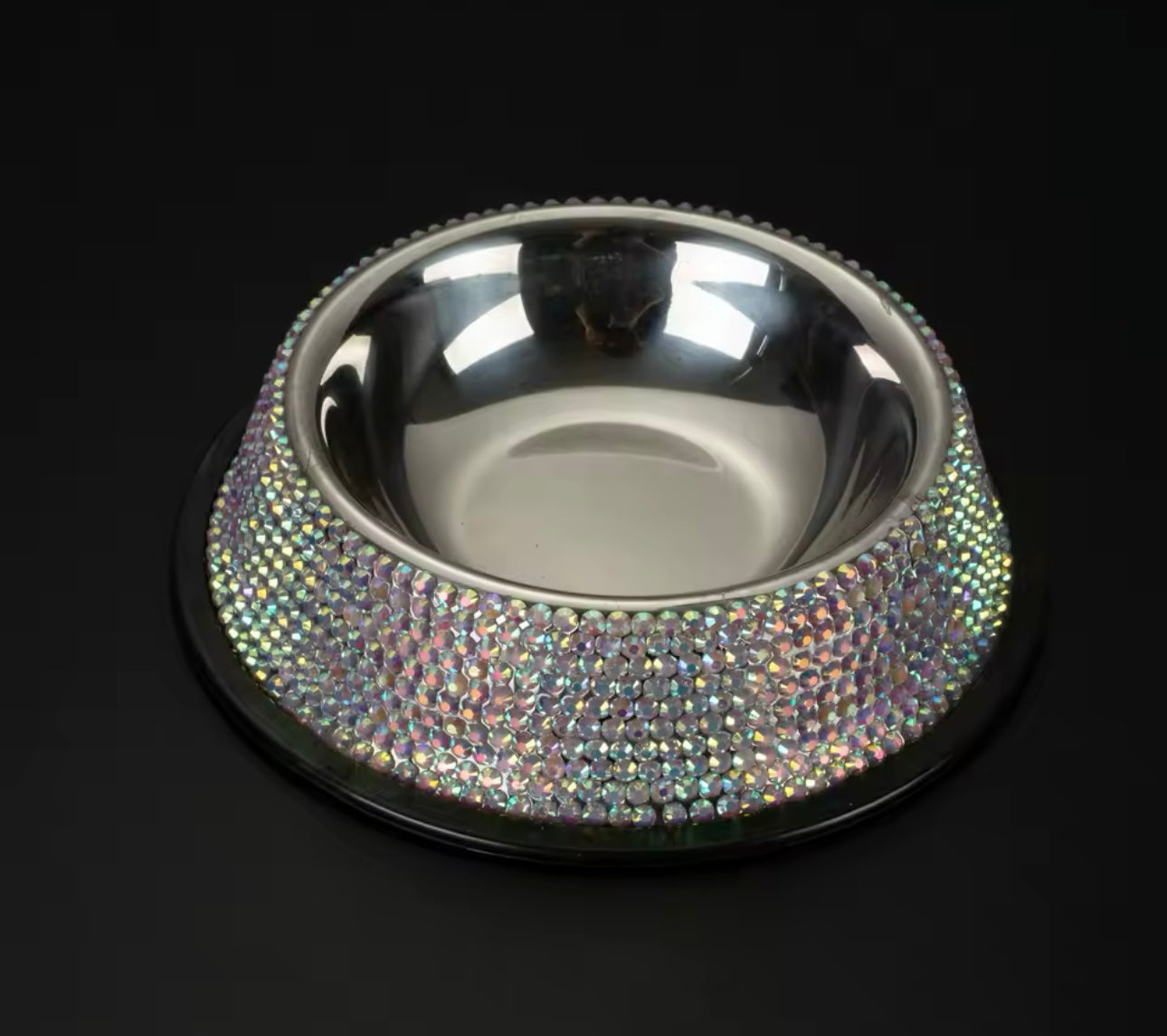 Bling Rhinestone Stainless Steel Dog and Cat Food and Water Bowl