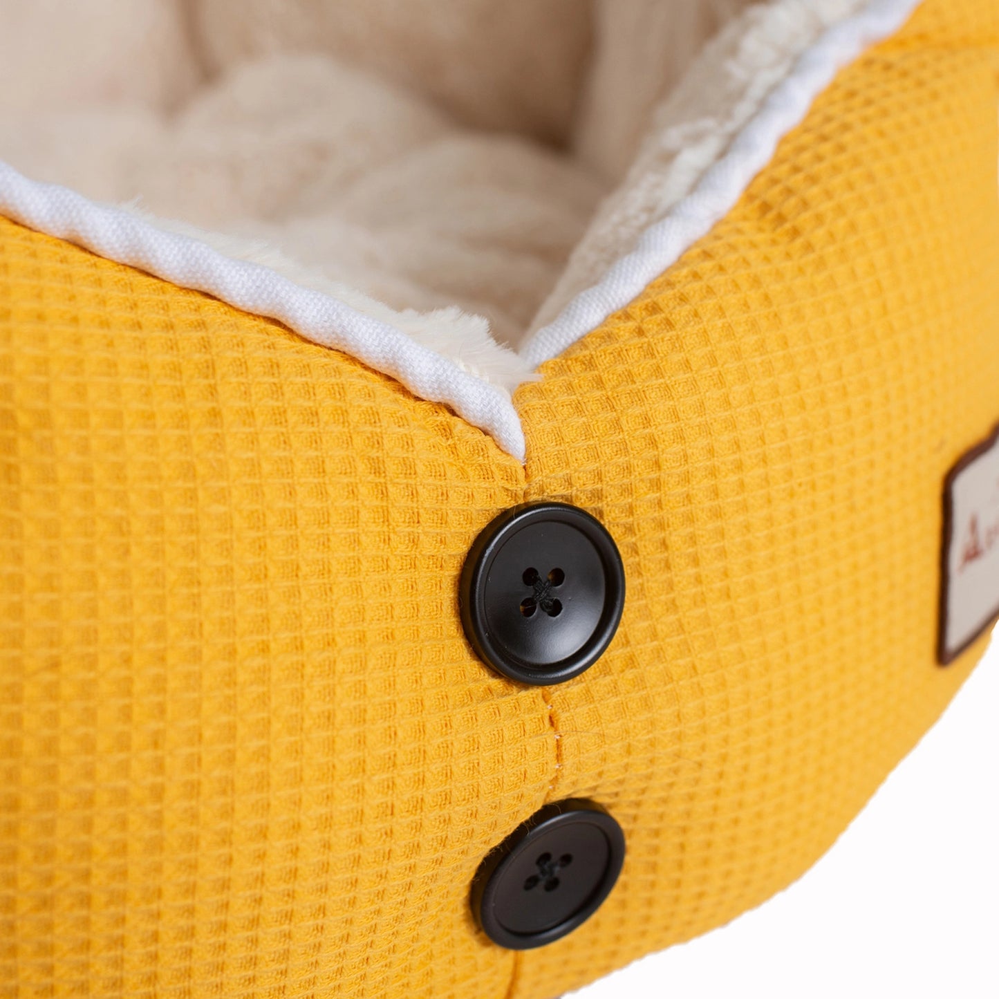 Buttoned Up Fluffy Cat Bed 20”
