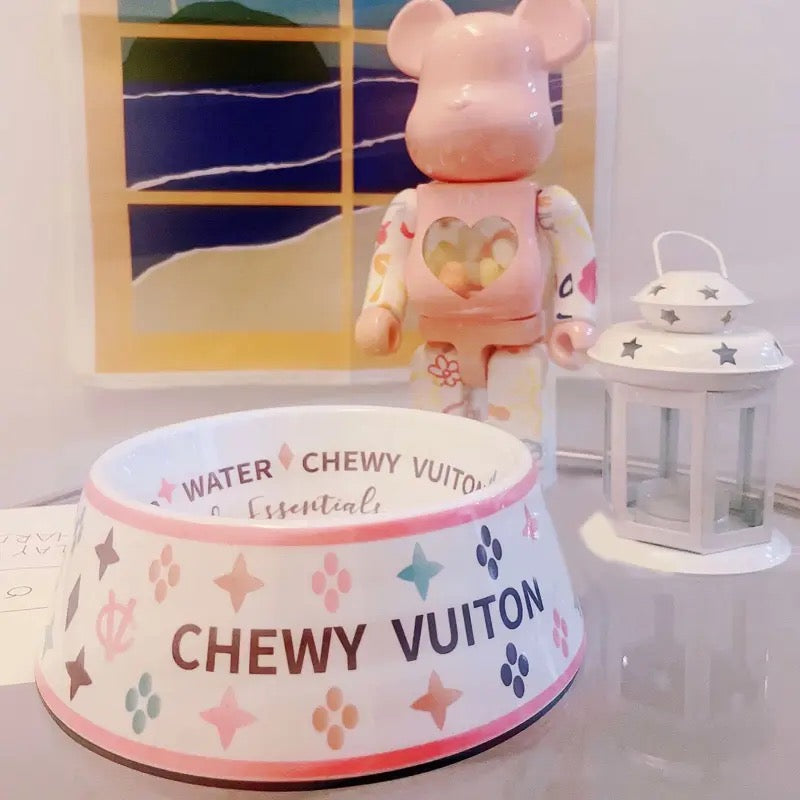 Chewy Vuitton Pet Bowl Set and Placemat