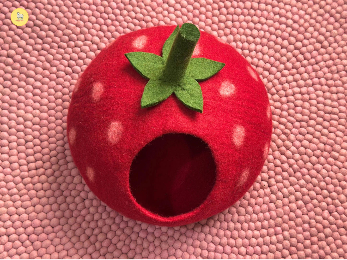 Felt Handmade Strawberry Cat Cave