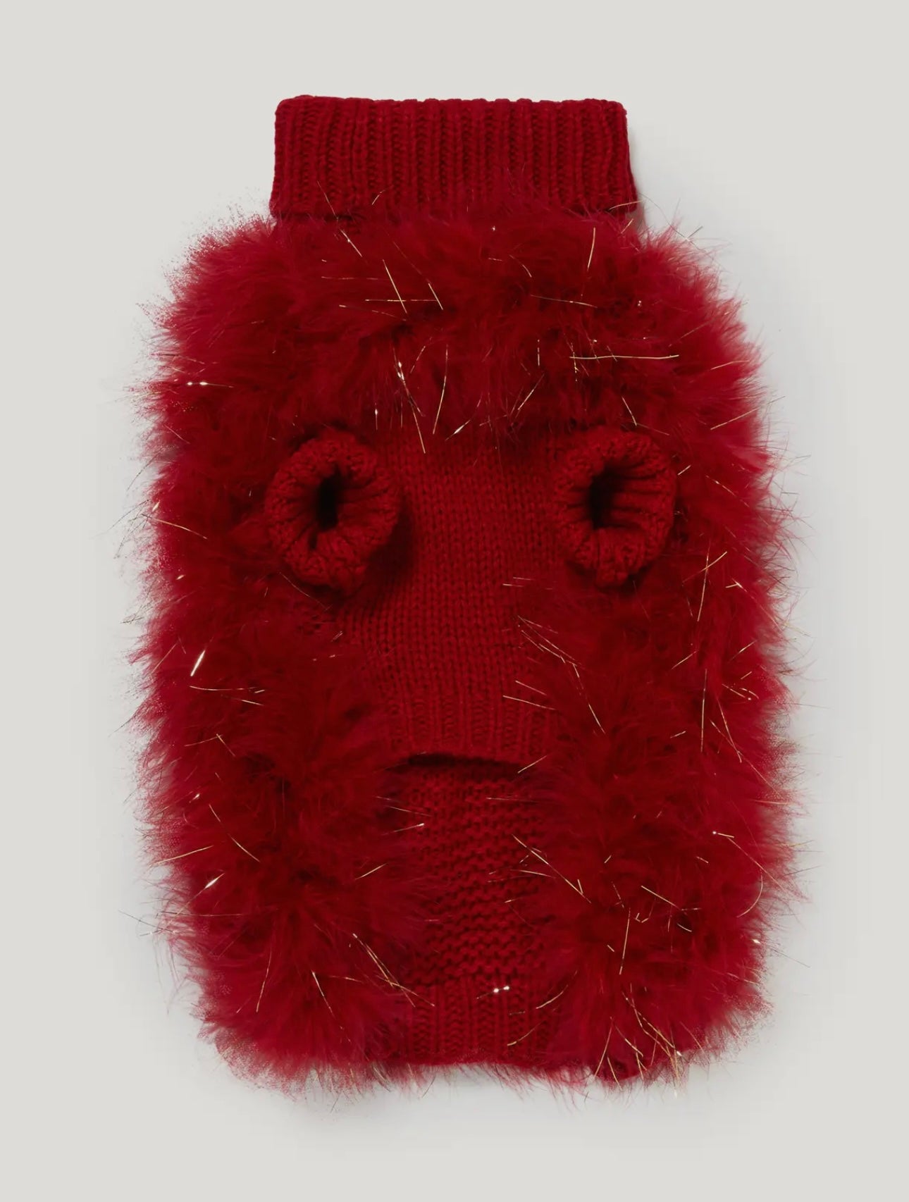 Holiday Glitz Fluffy Feather Pet Sweater - Christian Cowan x Maxbone