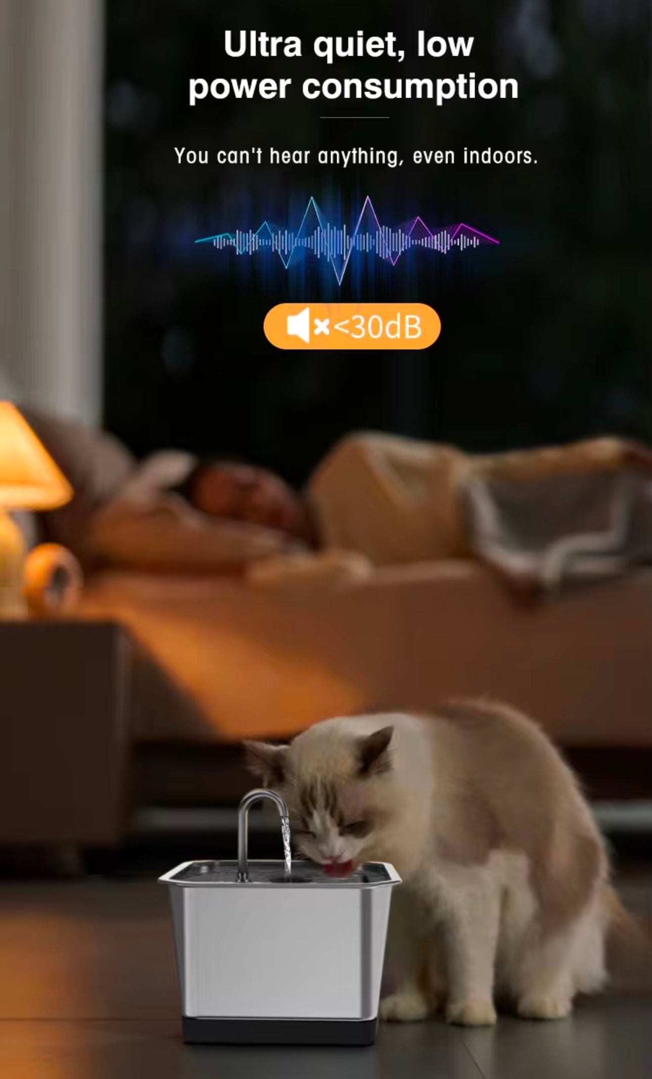 Smart Pet Stainless Steel Drinking Fountain with App