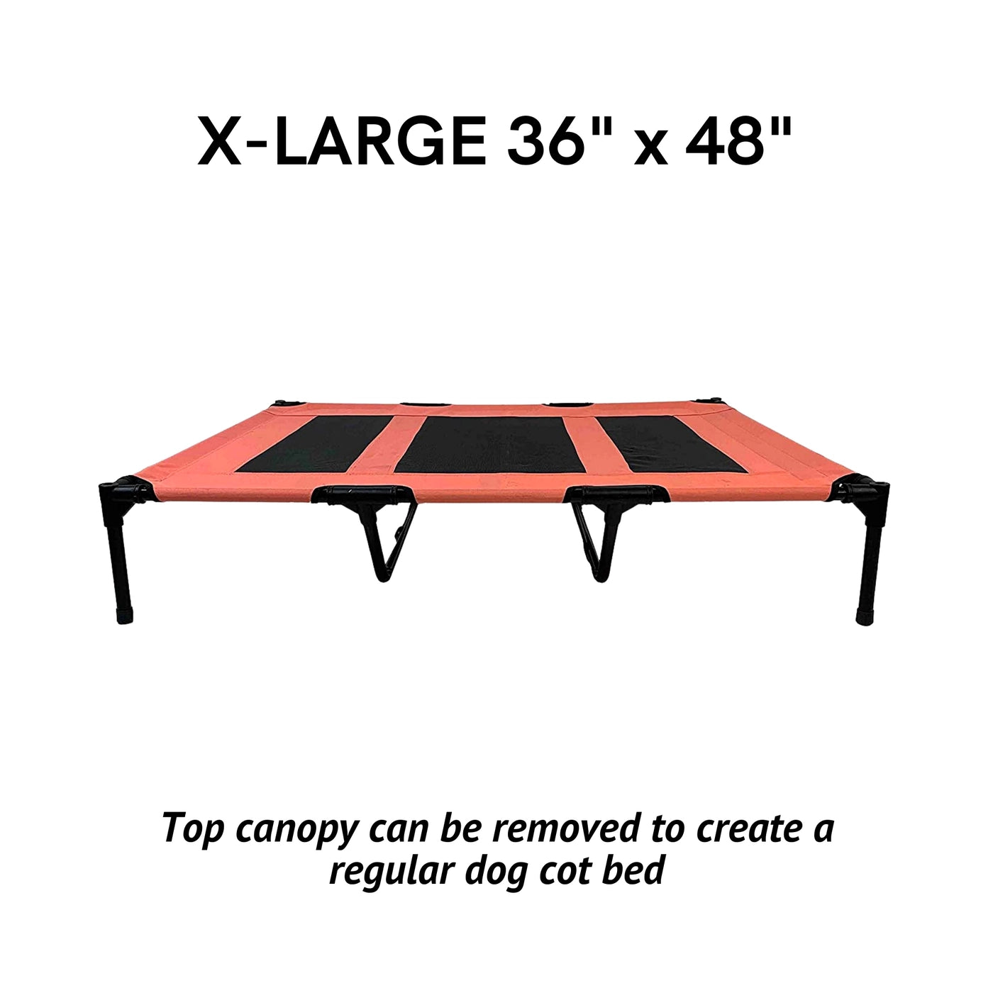 Midlee Salmon Dog Cot with Canopy