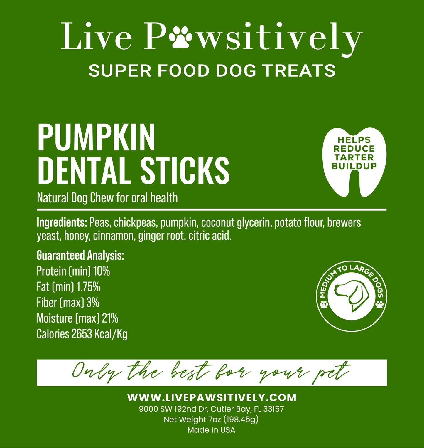 Pumpkin Dental Sticks for Dogs