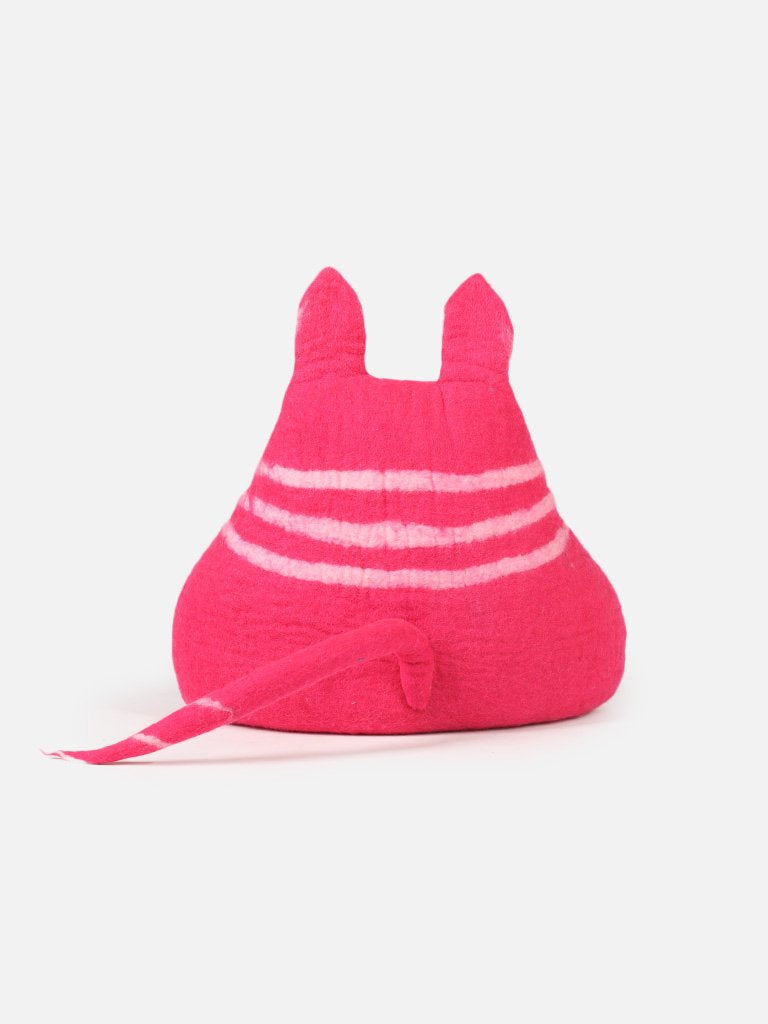 Felt Handmade Pink Cat Shaped Cat Cave