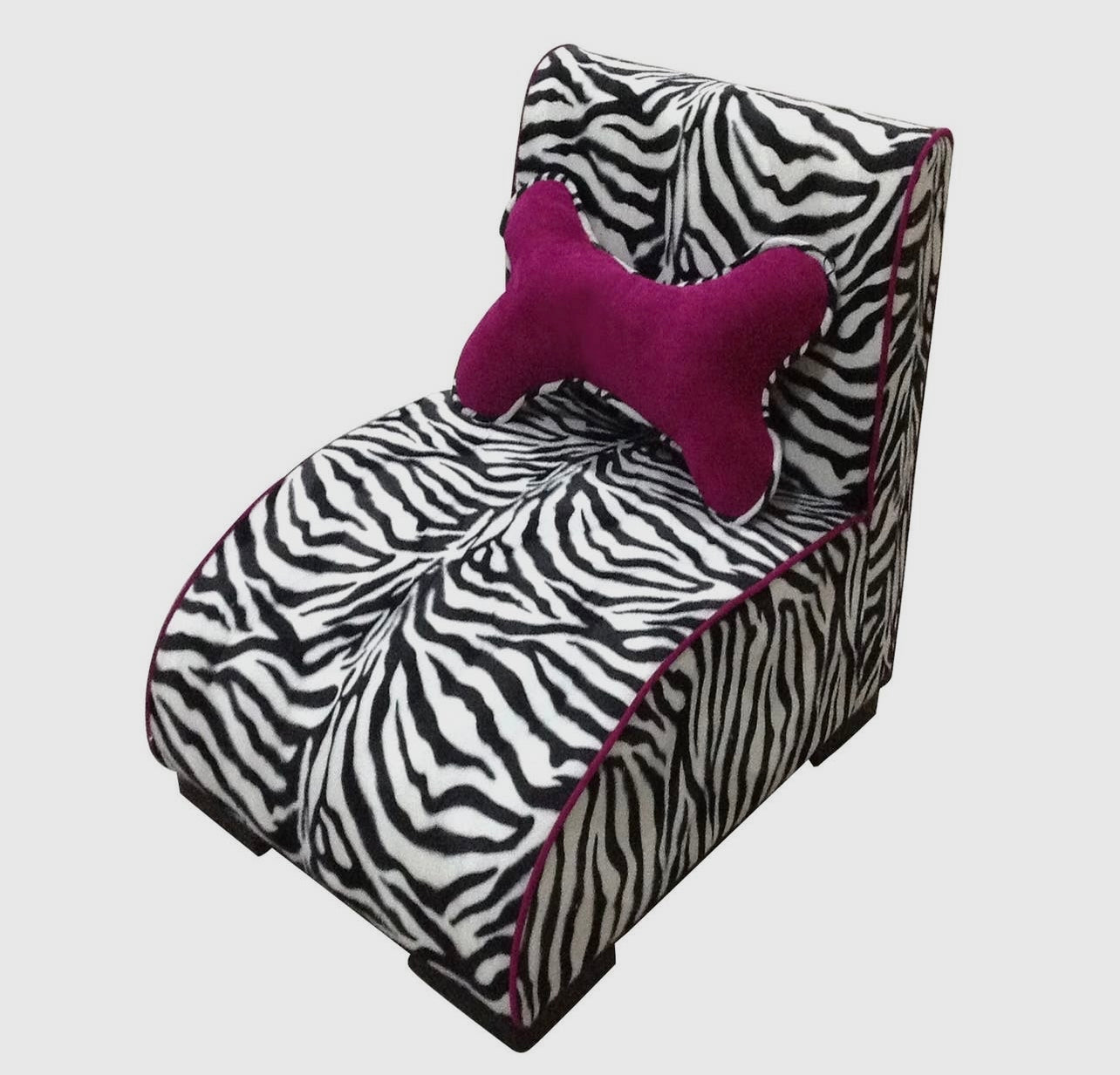 Zebra Print Chaise Lounge Pet Bed