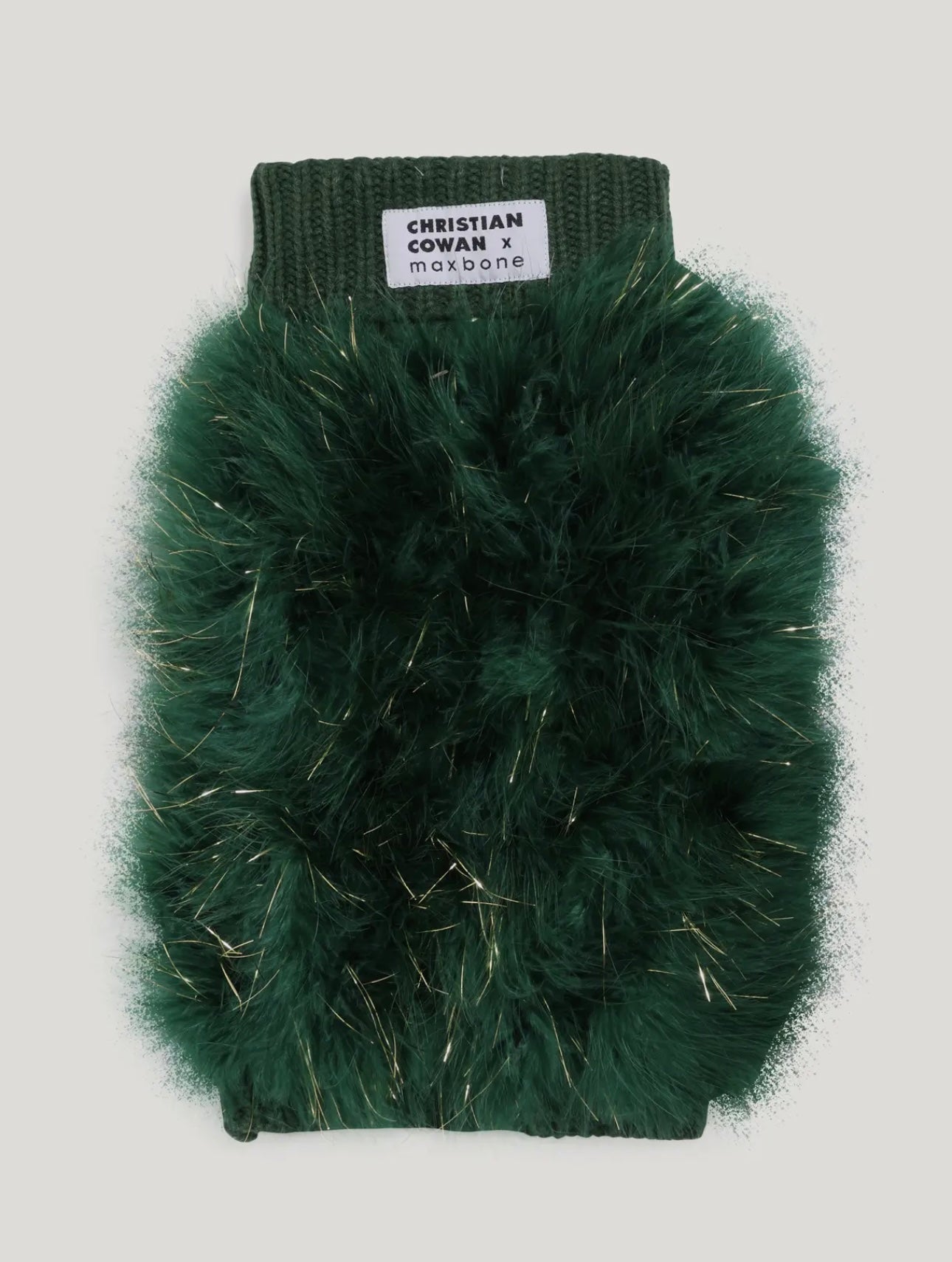 Holiday Glitz Fluffy Feather Pet Sweater - Christian Cowan x Maxbone