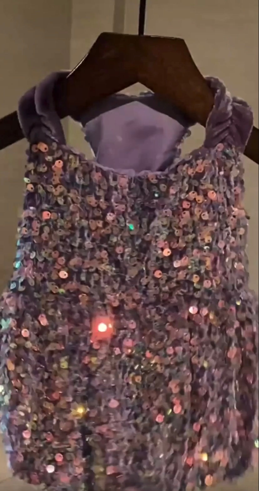 Luxe Purple Sequin Pet Dress