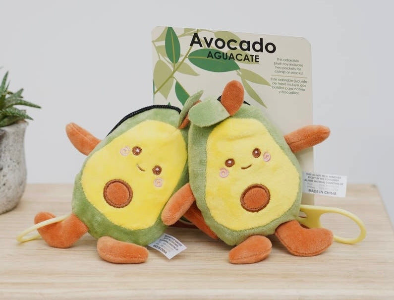 Avocado Crinkle Cat Toy with Catnip or Snack Pocket