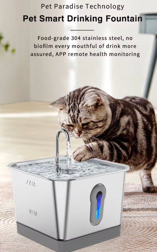 Smart Pet Stainless Steel Drinking Fountain with App