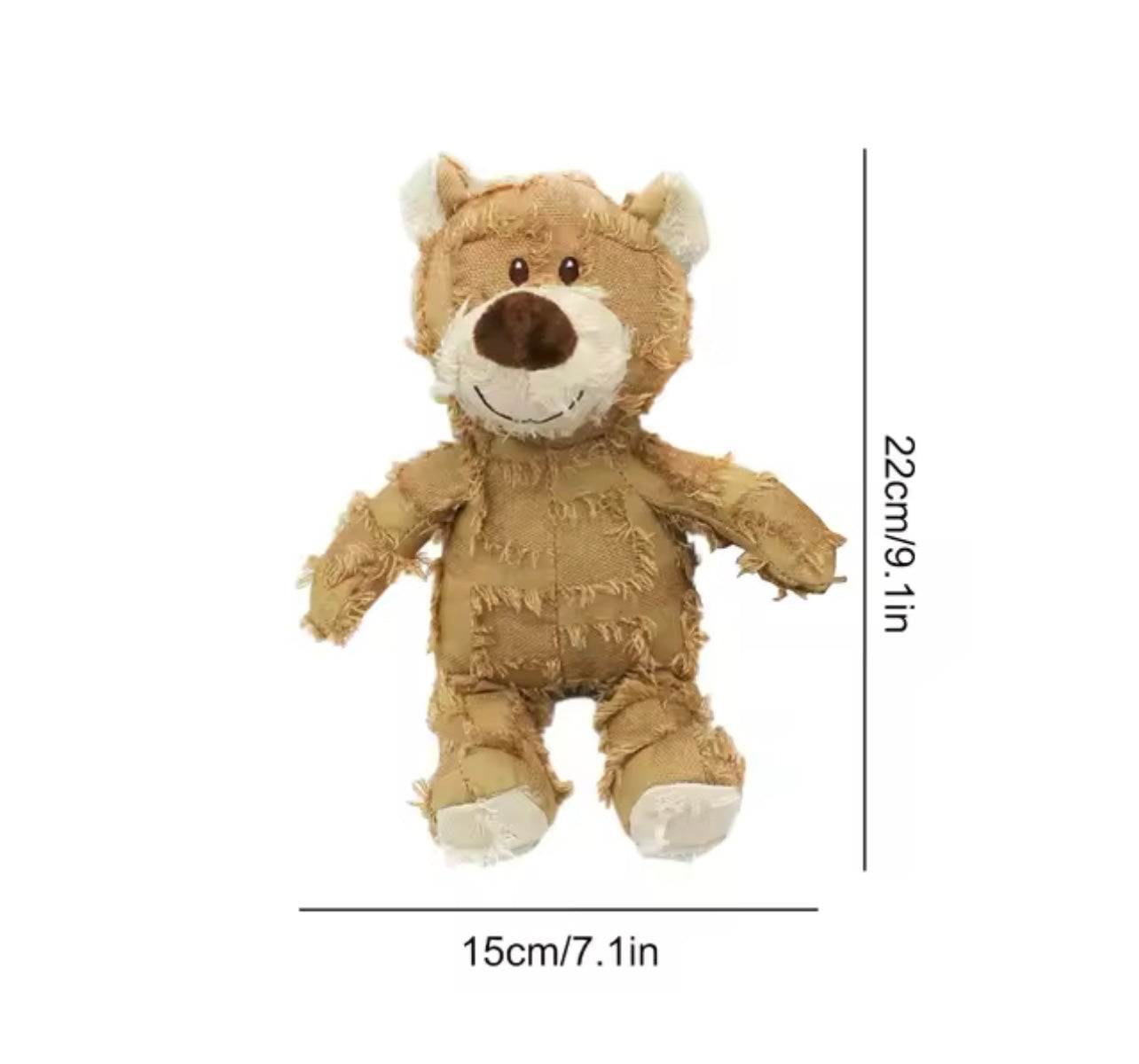 Teddy Bear Denim Plush Interactive Sound Making Dog Toy