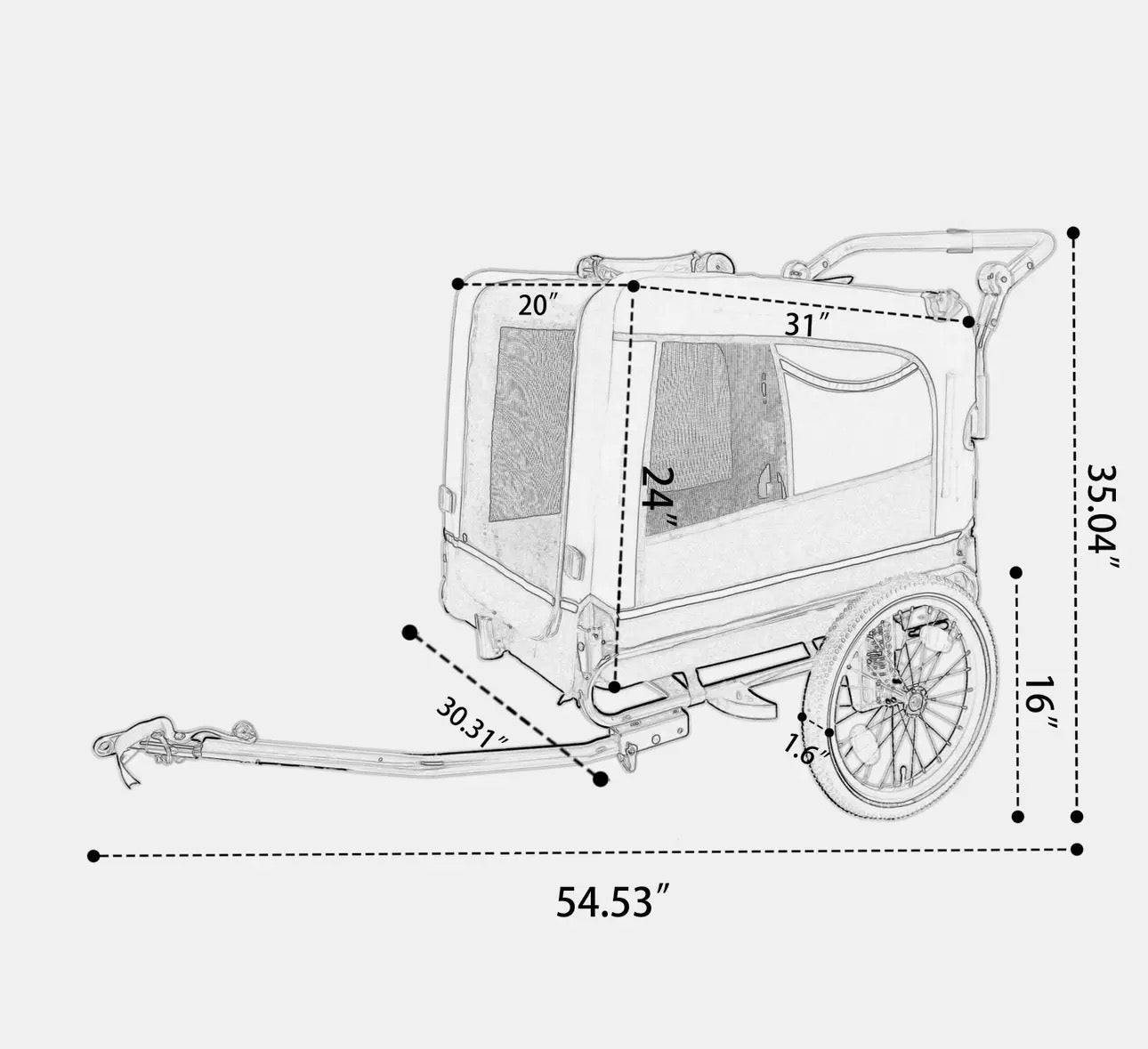 2 in 1 Pet Stroller and Bike Trailer