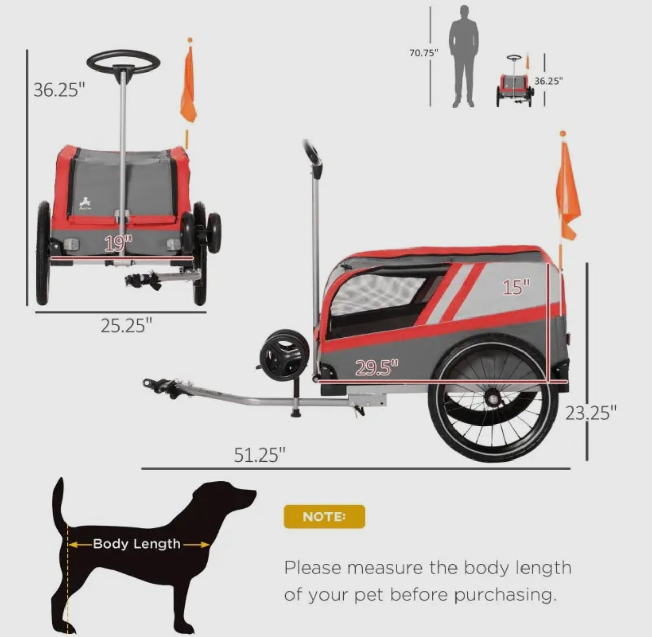 Pet Bike Trailer 2 in 1 Travel Stroller