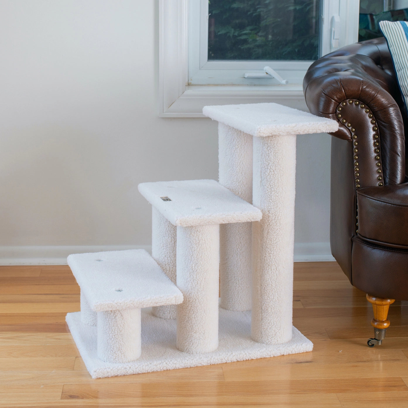 Real Wood 3 Step Cat and Dog Stairs 25"