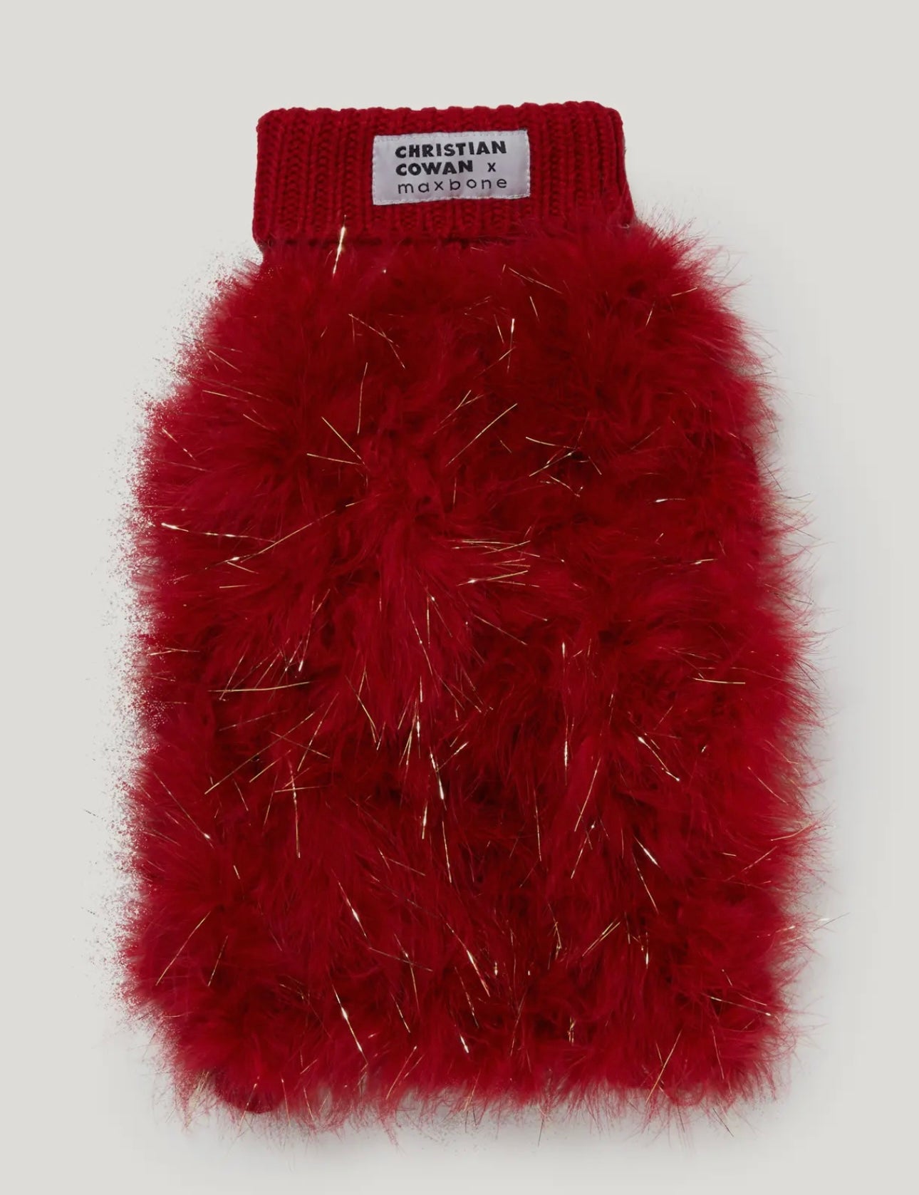 Holiday Glitz Fluffy Feather Pet Sweater - Christian Cowan x Maxbone