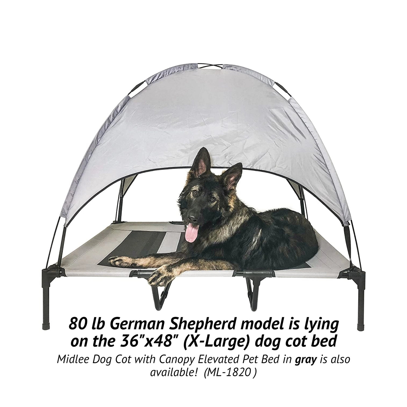 Midlee Salmon Dog Cot with Canopy