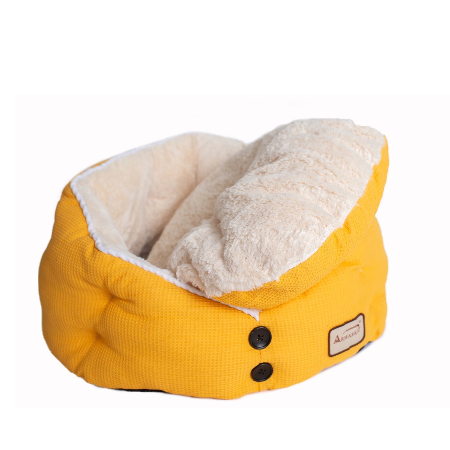 Buttoned Up Fluffy Cat Bed 20”