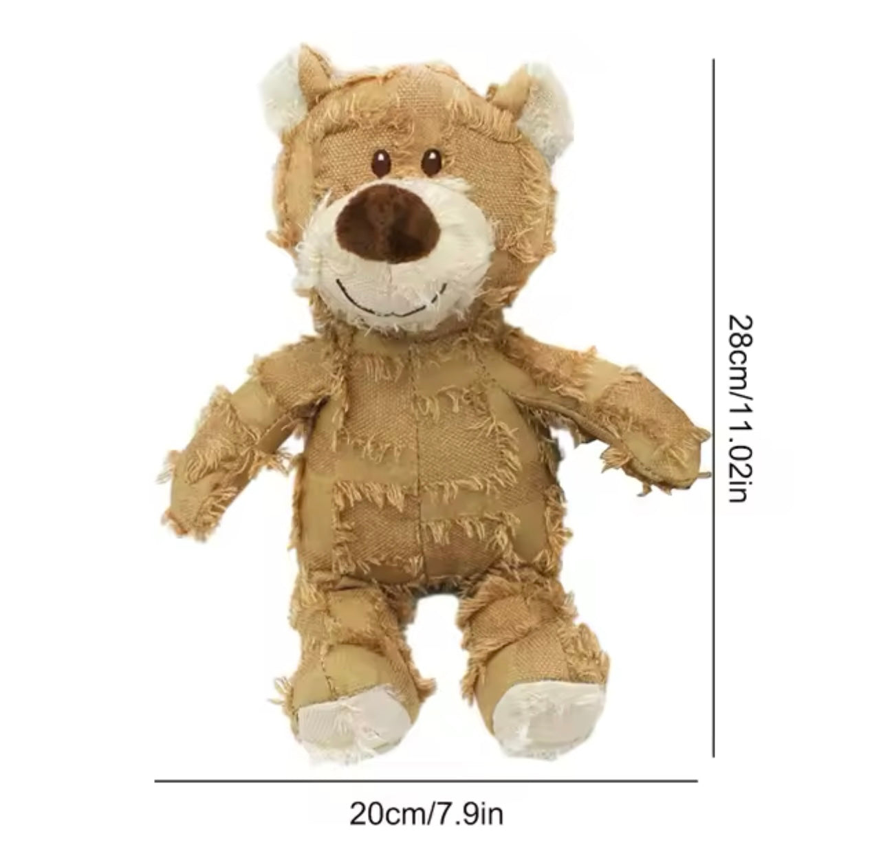 Teddy Bear Denim Plush Interactive Sound Making Dog Toy