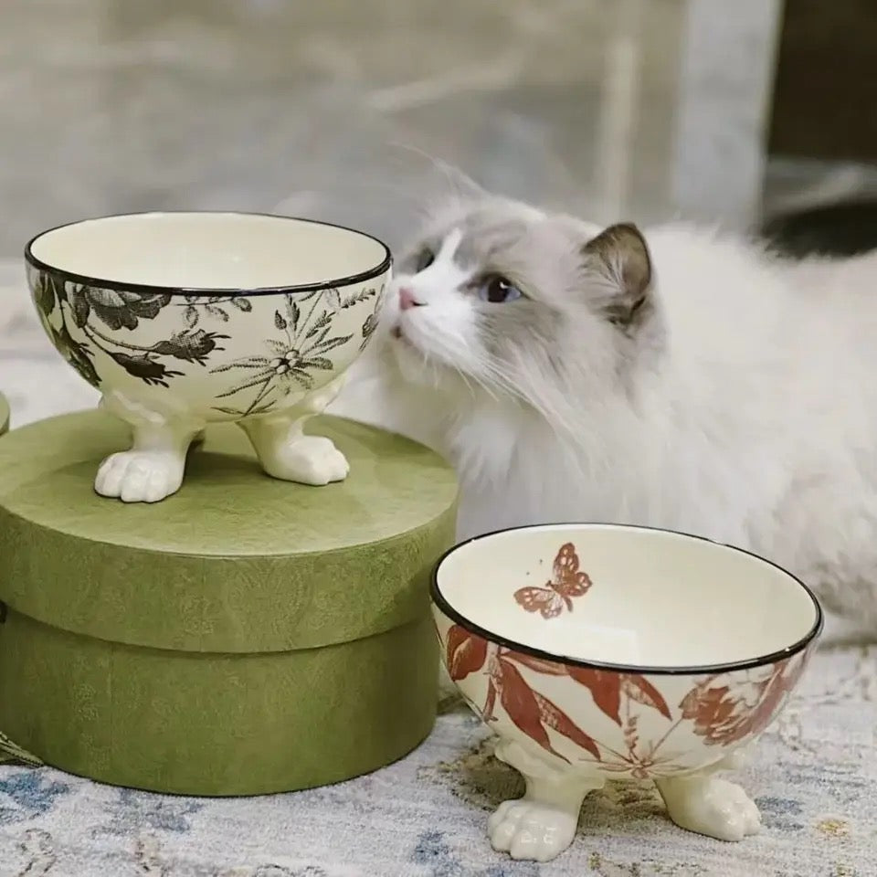 Designer Inspired Ceramic Dog & Cat Food Bowl