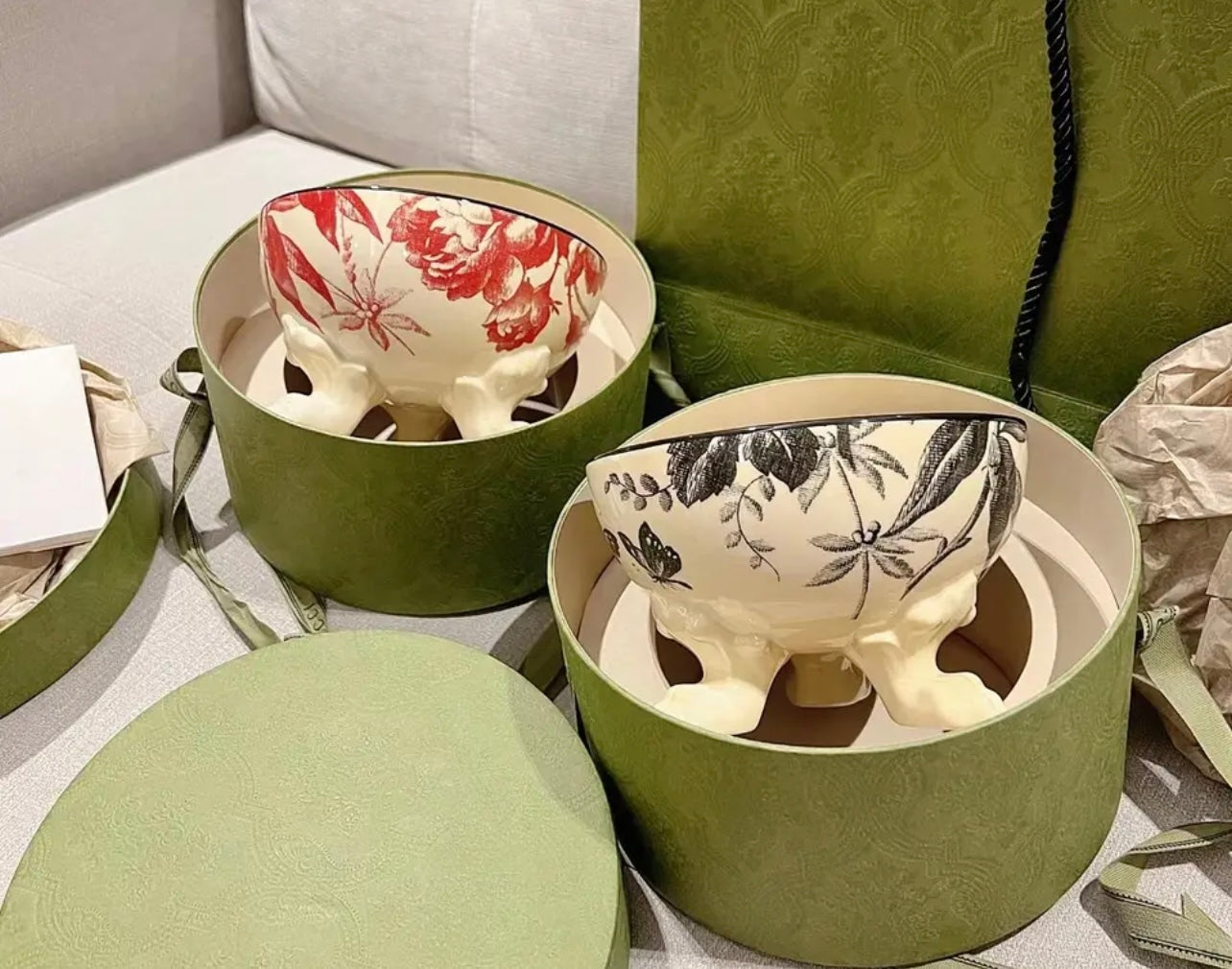 Designer Inspired Ceramic Dog & Cat Food Bowl