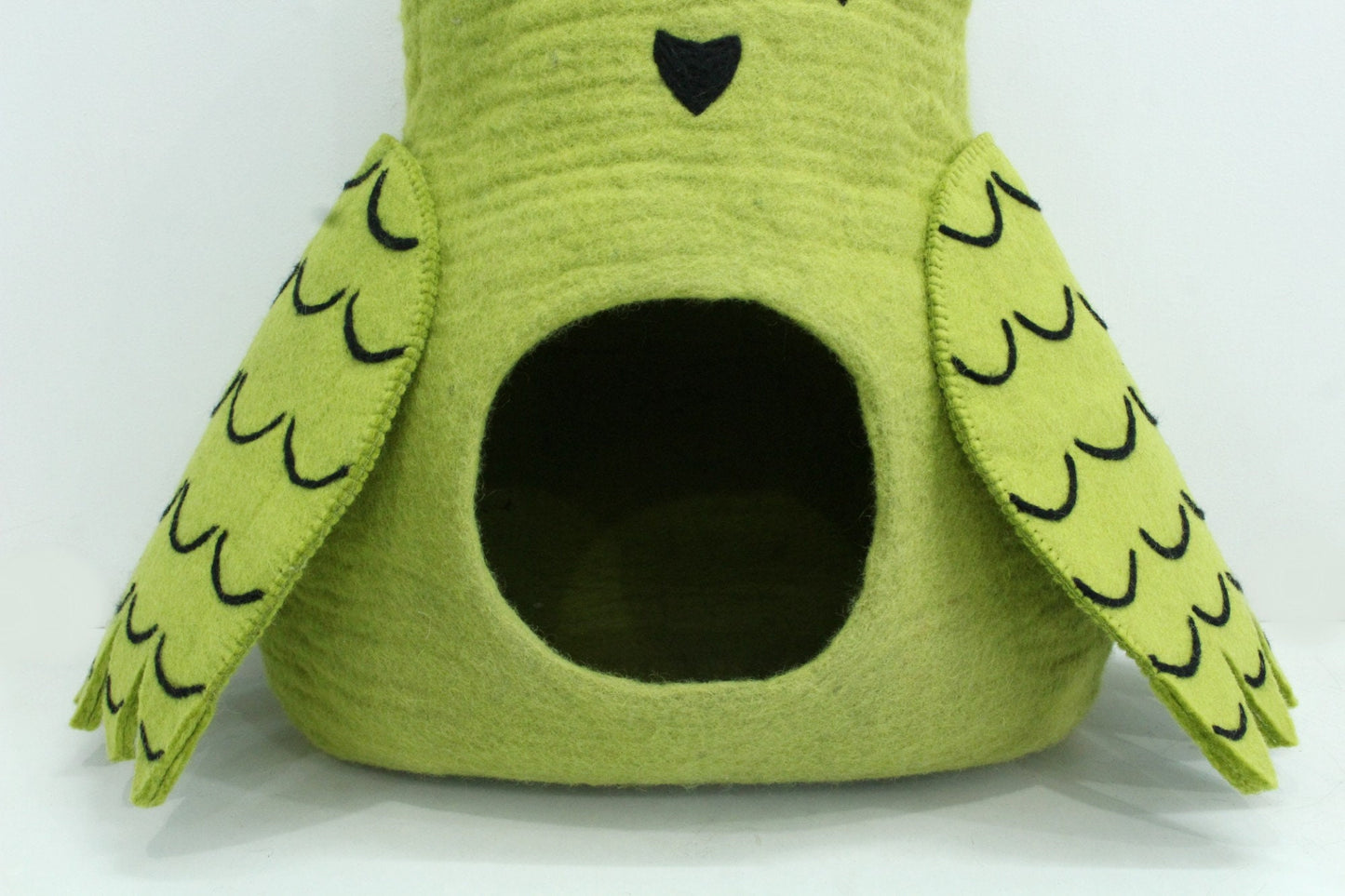 Felt Handmade Green Owl Shaped Cat Cave