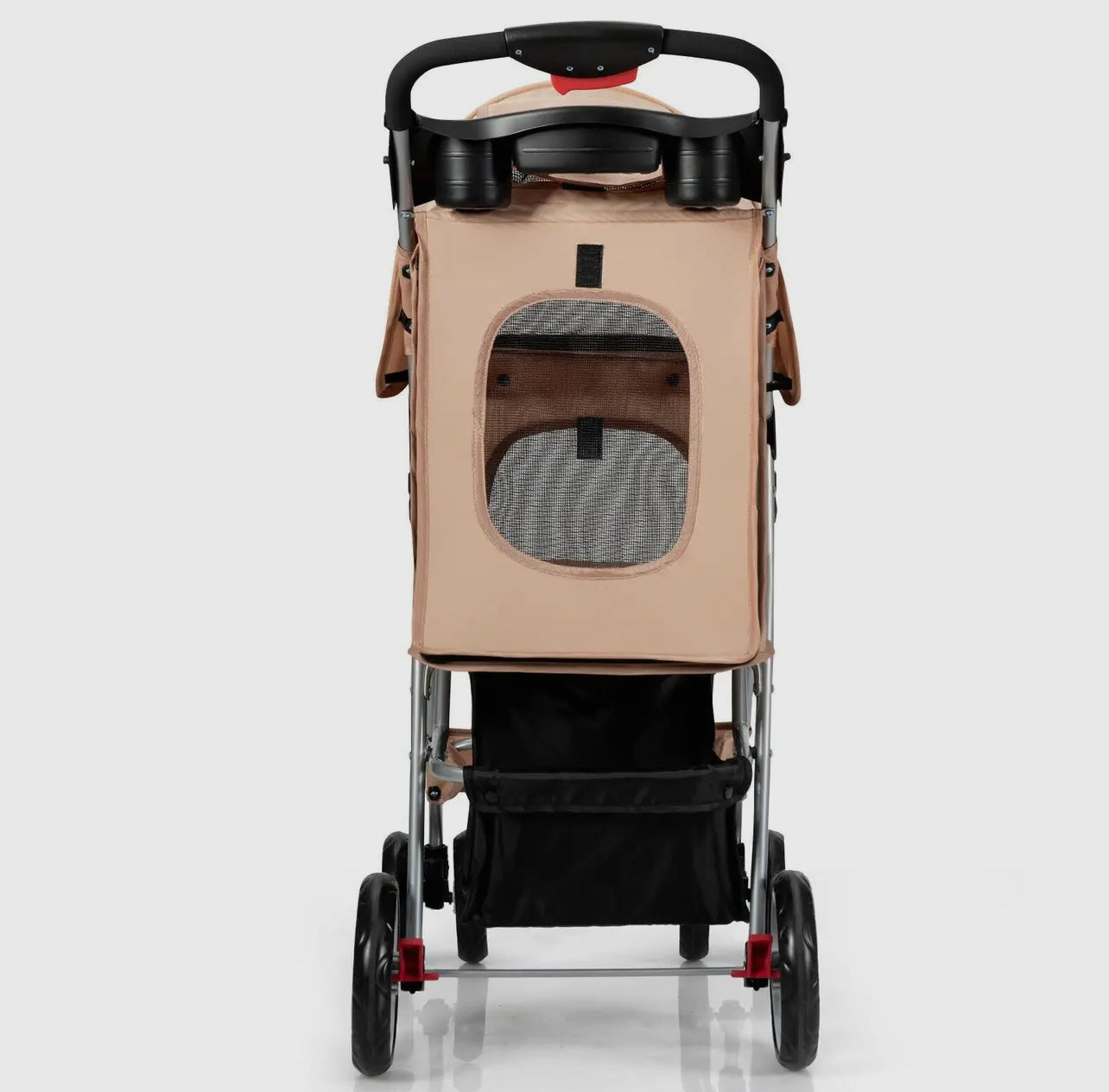 Foldable Pet Stroller with attached Storage Basket