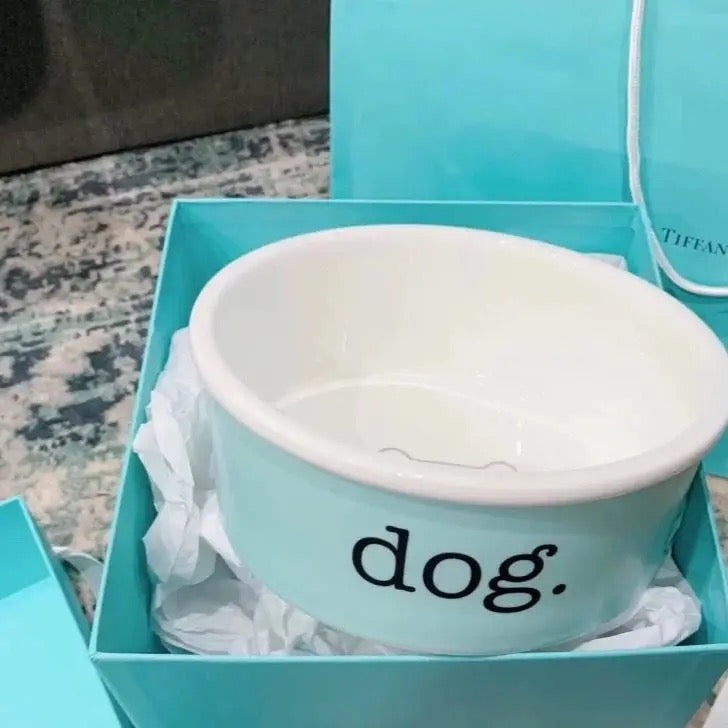 “Tiff” Designer Inspired Ceramic Dog Cat Bowl