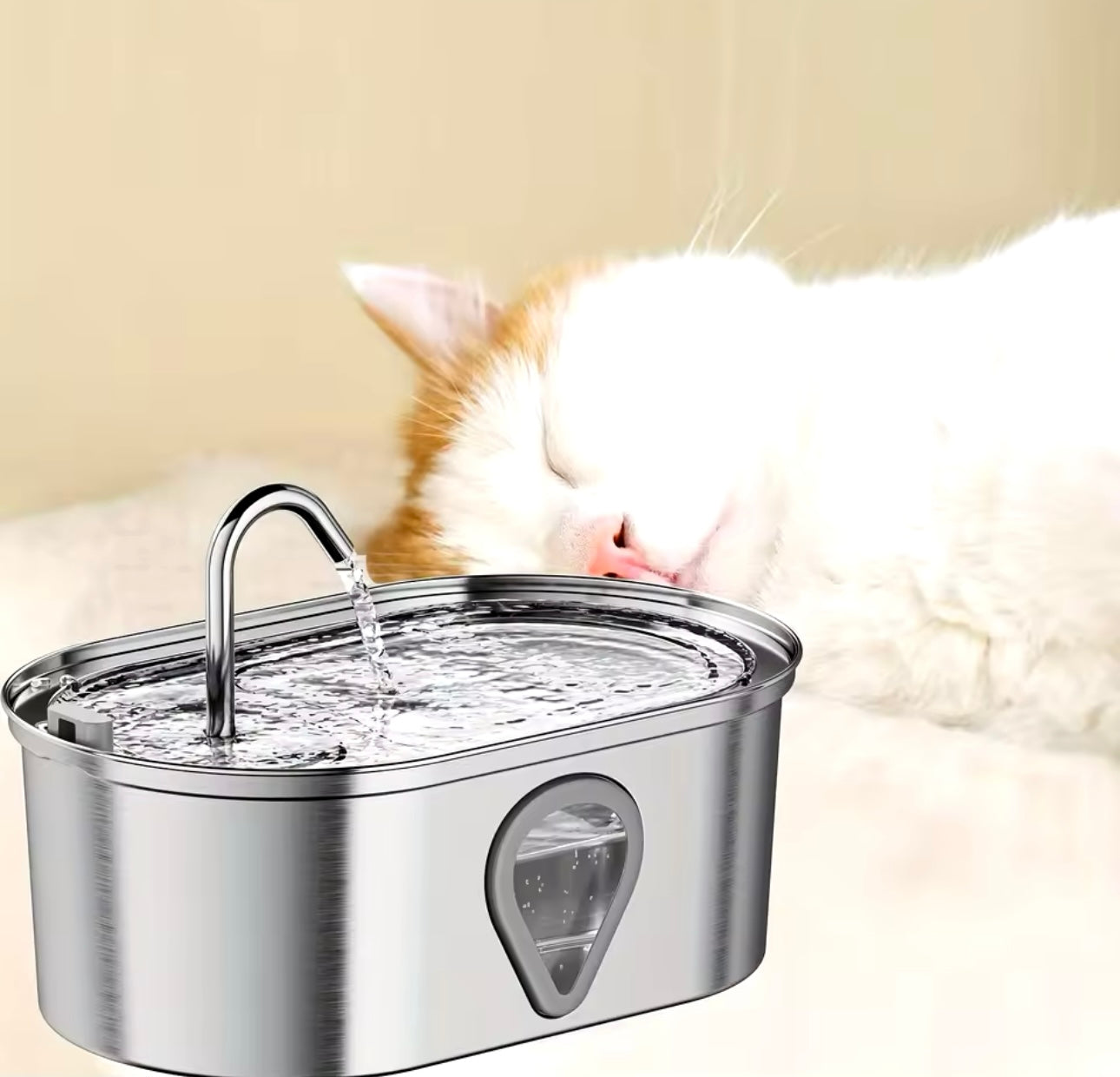 Stainless Steel Automatic Ultra Quiet Pet Drinking Water Fountain with LED Light