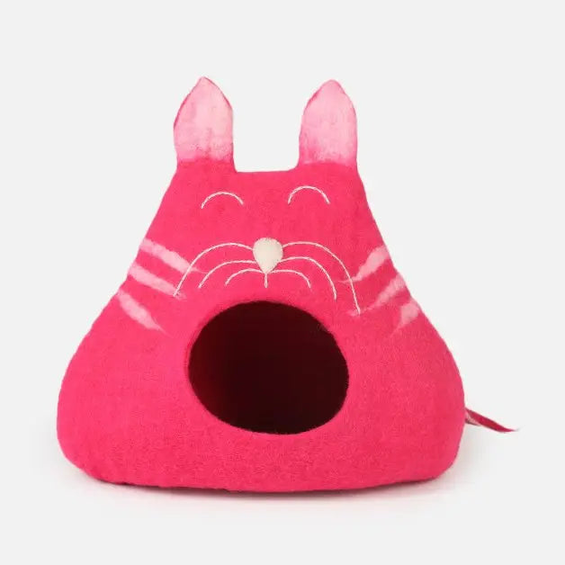 Felt Handmade Pink Cat Shaped Cat Cave
