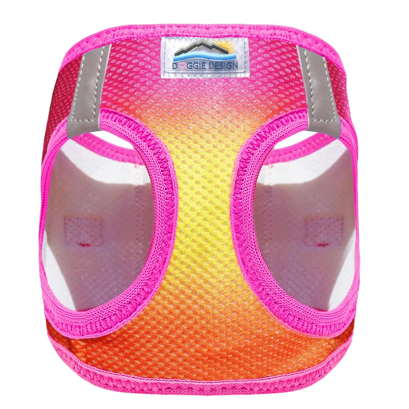 American River Rasberry, Yellow & Orange Ombré Step In Dog Harness