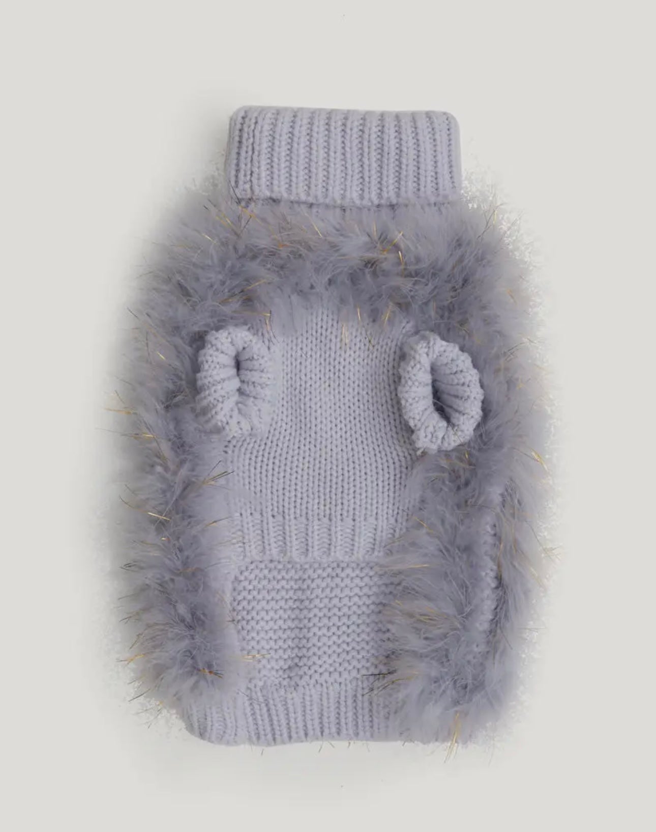 Holiday Glitz Fluffy Feather Pet Sweater - Christian Cowan x Maxbone