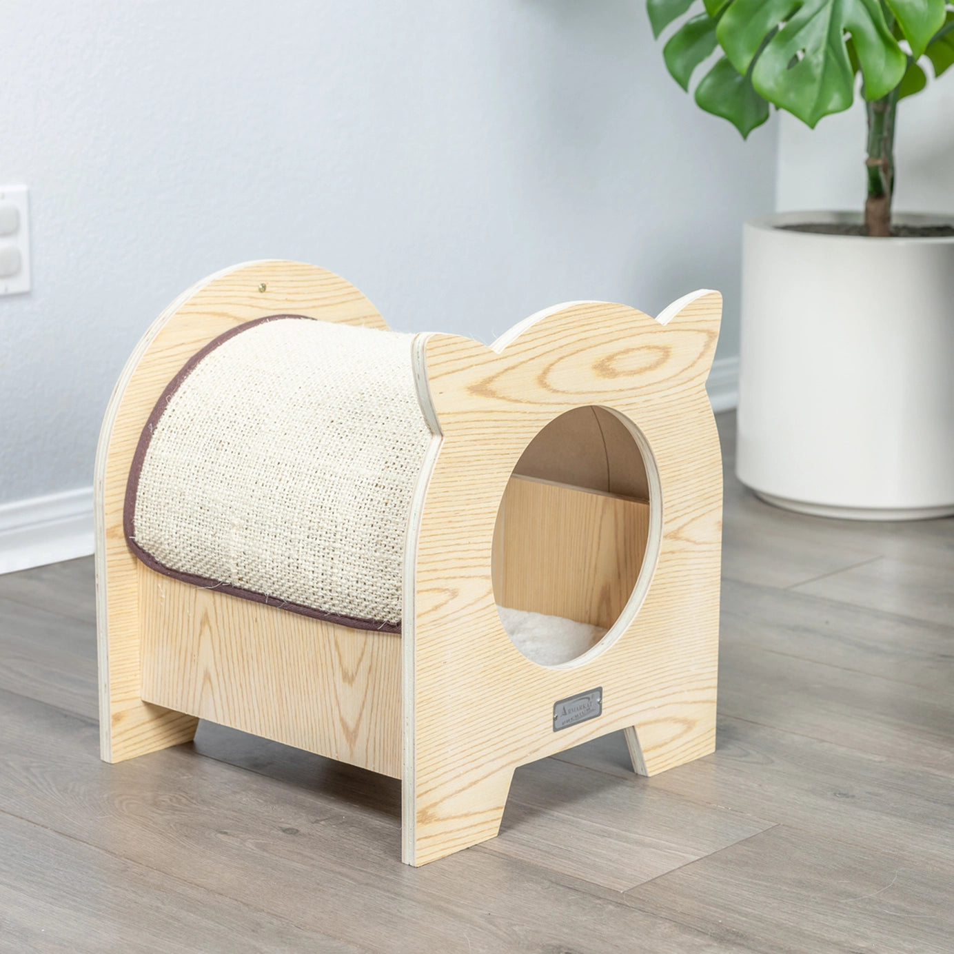 Wooden Cat Scratcher Hideaway Bed