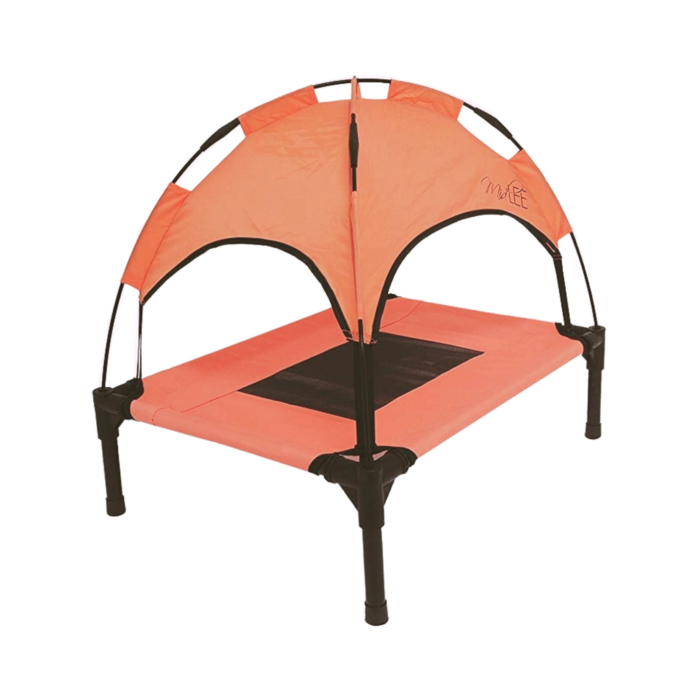 Midlee Salmon Dog Cot with Canopy