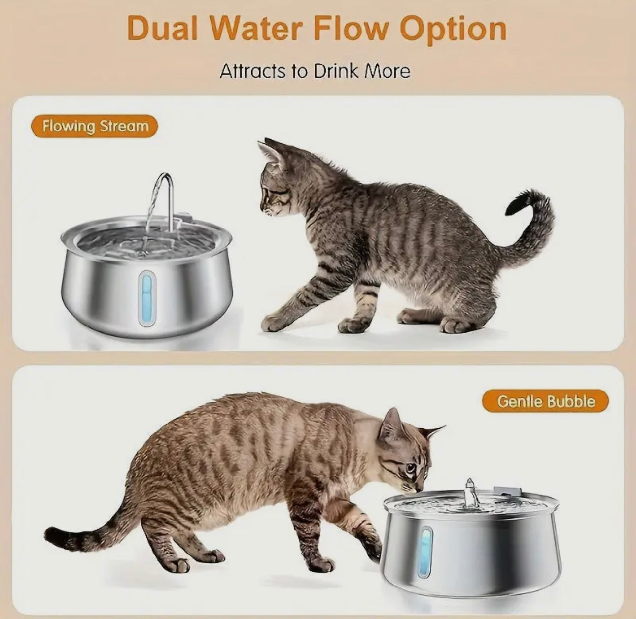 Stainless Steel Ultra Quiet Pet Water Fountain