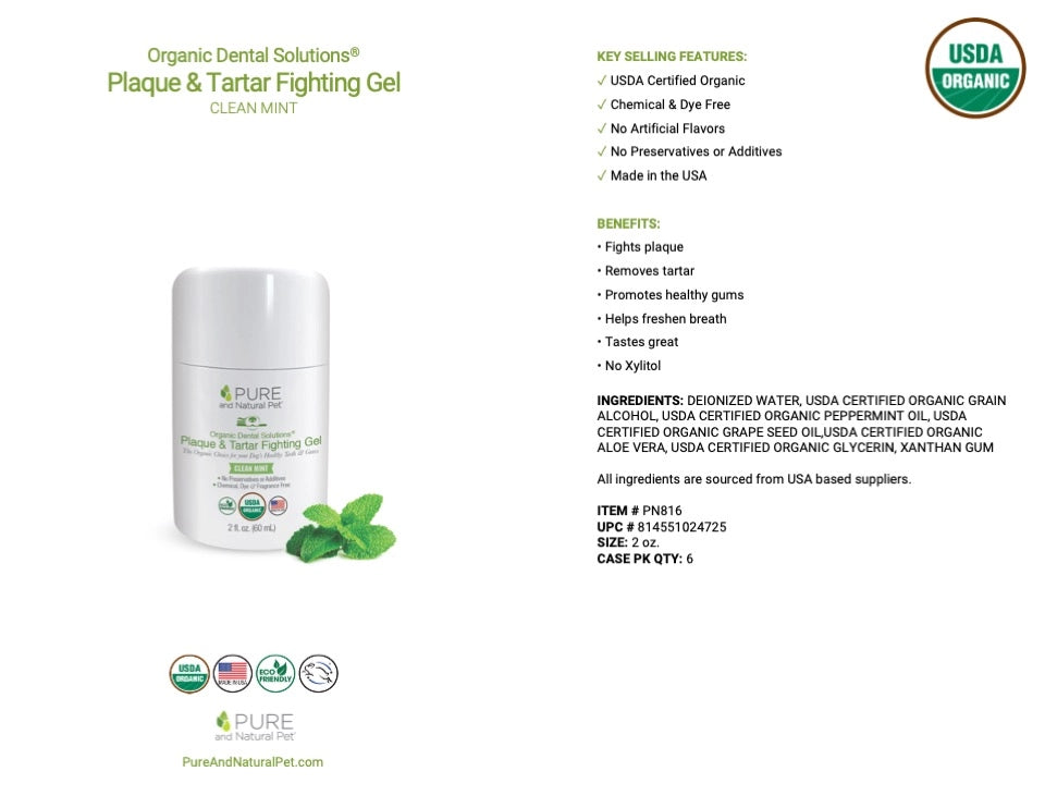 Plaque & Tartar Fighting Gel For Dogs (Clean Mint)
 - Organic Dental Solutions®