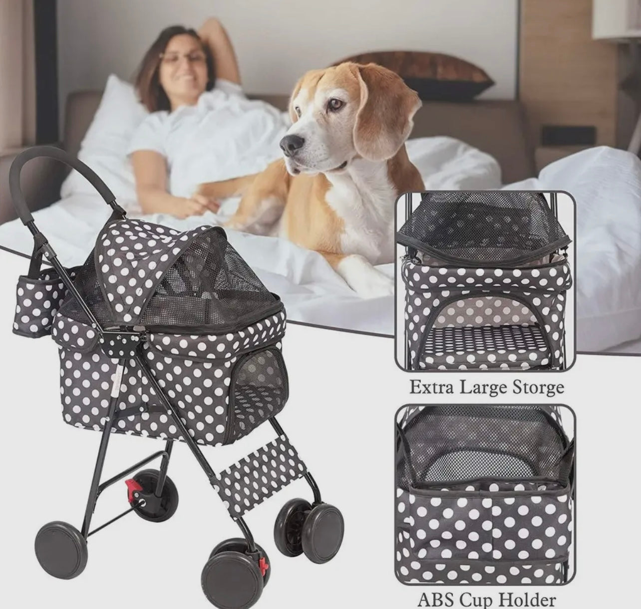 Polka Dot Pet Stroller