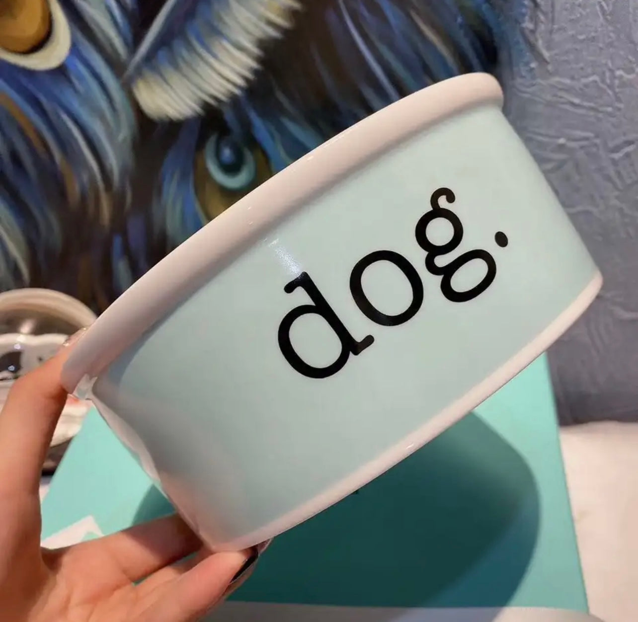 “Tiff” Designer Inspired Ceramic Dog Cat Bowl