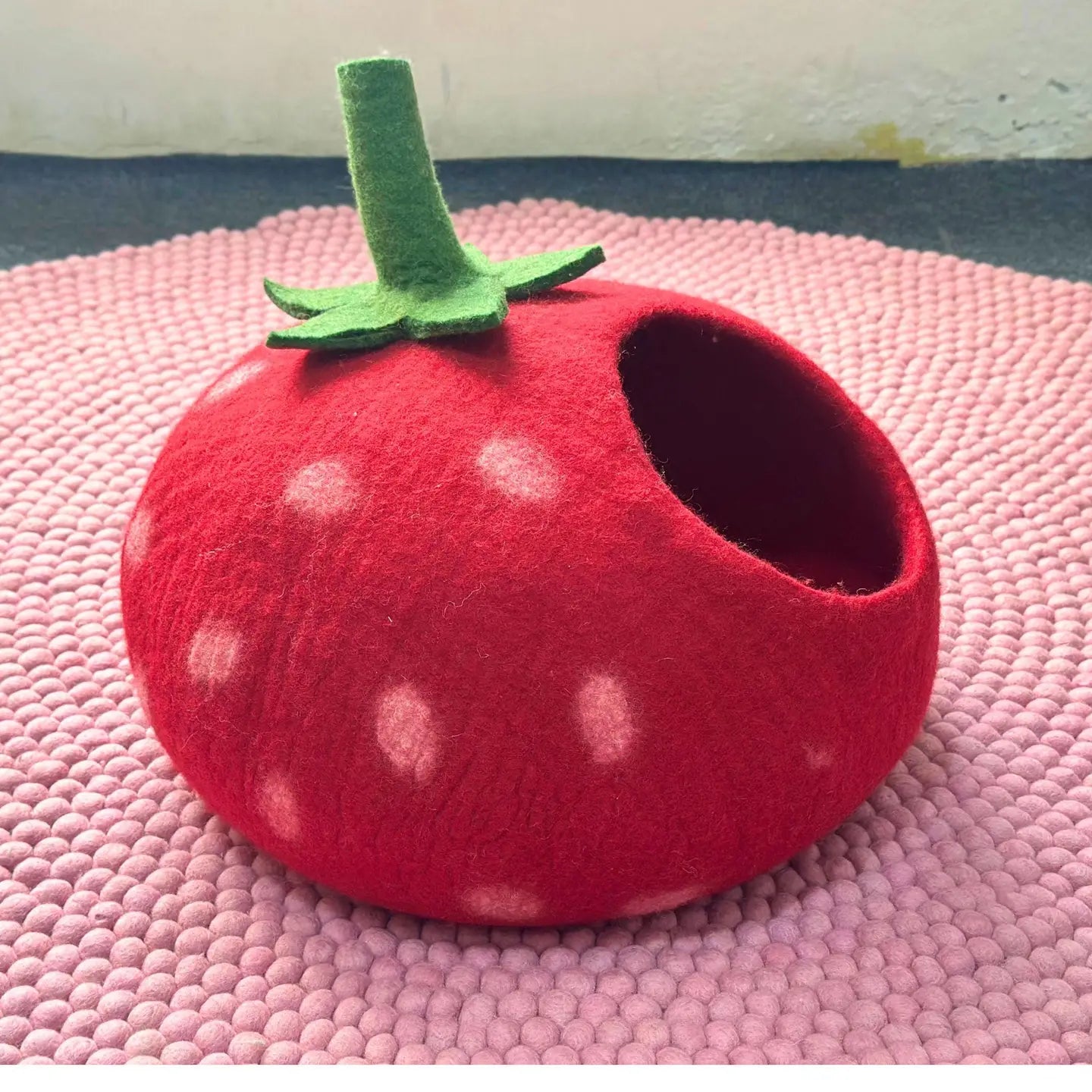 Felt Handmade Strawberry Cat Cave