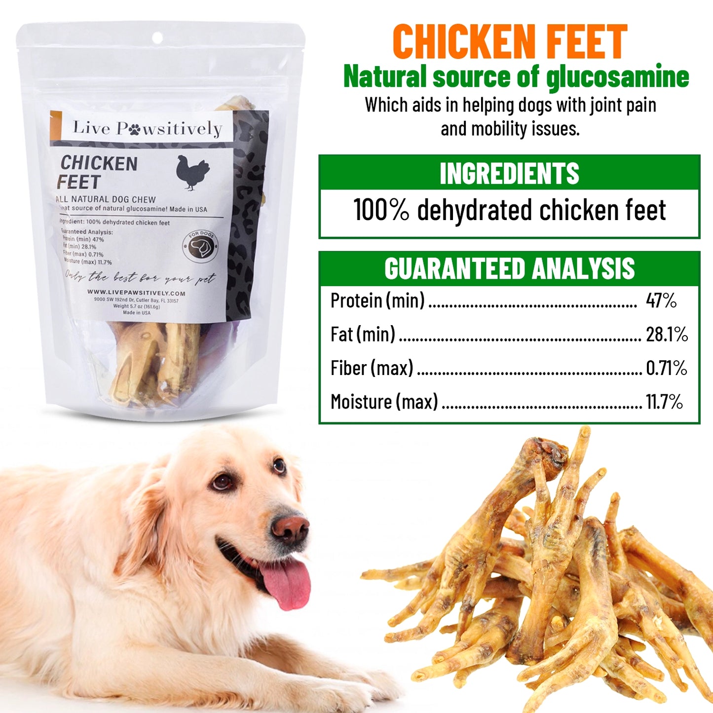 Chicken Feet Dog Chew - 10 Pack