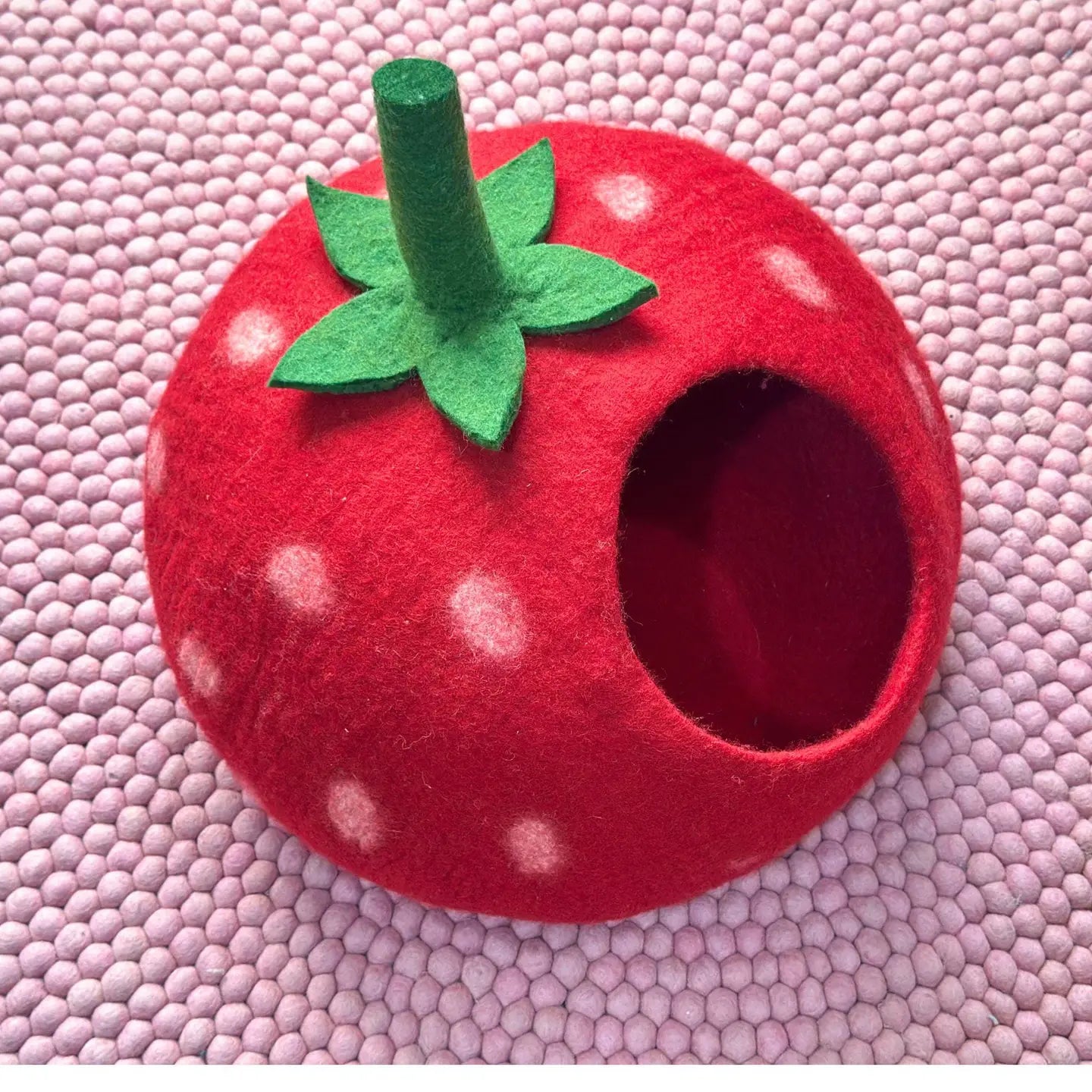 Felt Handmade Strawberry Cat Cave