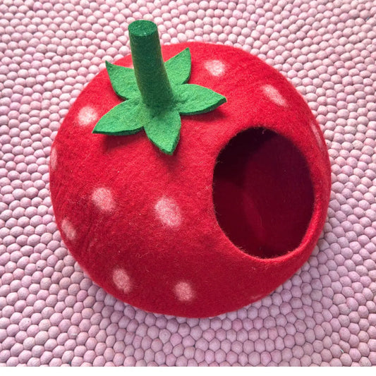 Felt Handmade Strawberry Cat Cave