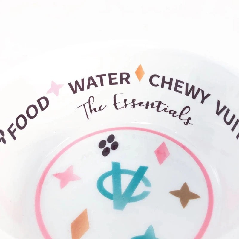 Chewy Vuitton Pet Bowl Set and Placemat