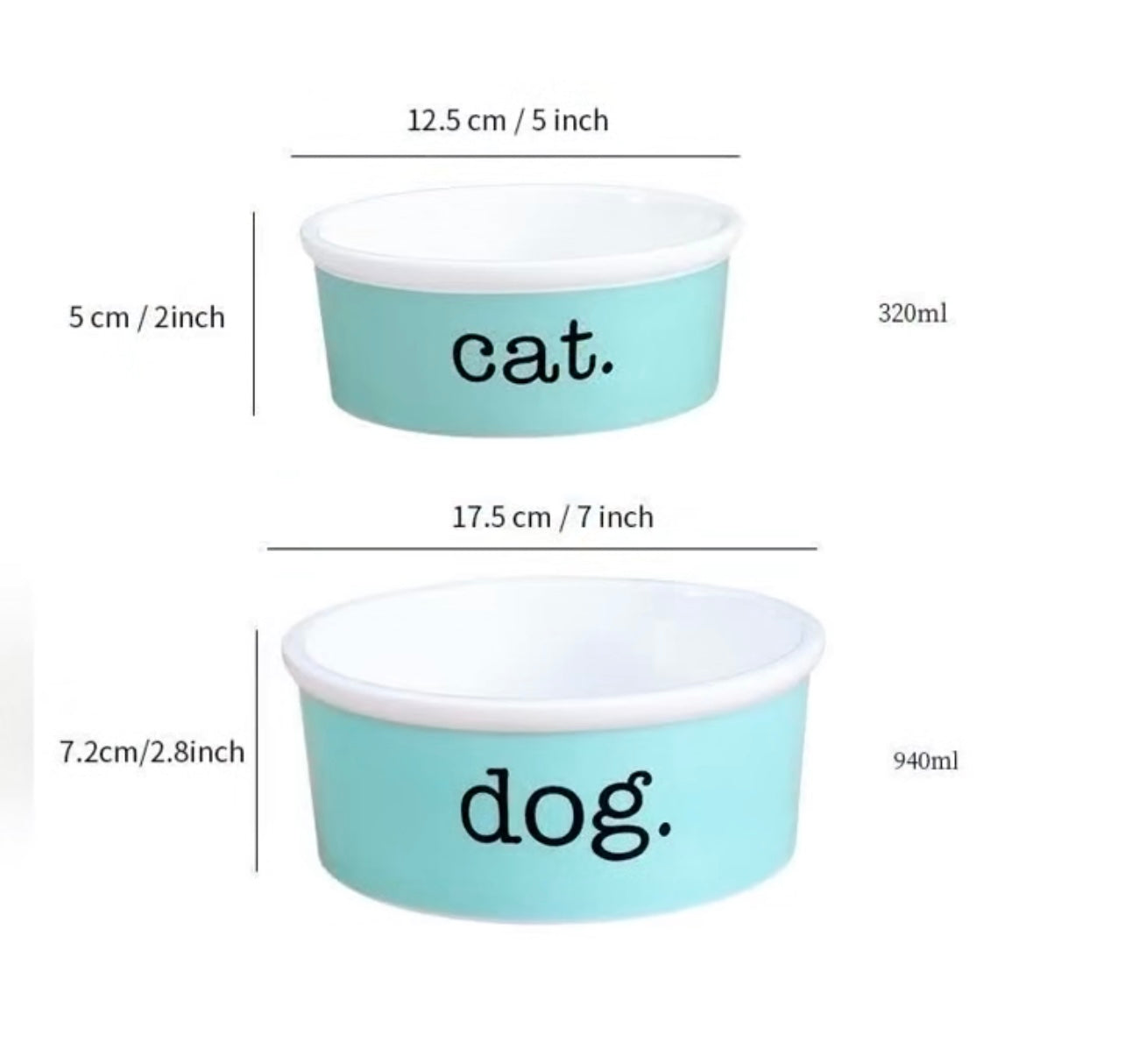 “Tiff” Designer Inspired Ceramic Dog Cat Bowl